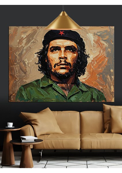 Che Guevara Sanat Çizimi Dekoratif Kanvas - Mdf Ahşap Tablo fırsatları