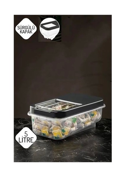 Reagan Tablet ve Deterjan Saklama Kutusu 5 Lt Antrasit