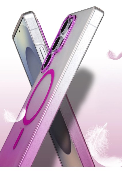 Samsung Galaxy S24 Ultra Selene Shine Magsafe Case – Elegant Glossy Kılıf (Işıltılı Premium Kapak) - Mor modelleri