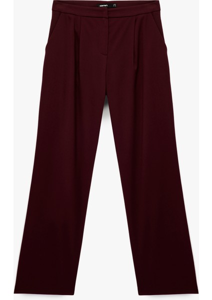 Cepli Düz Geniş Paça Palazzo Kumaş Pantolon