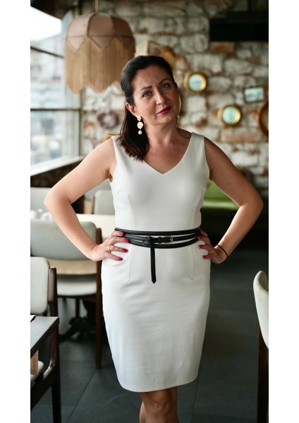 : Siyah ince deri kemer – elbise ve ceket kombinleri için, 3 tur sarılabilen model modelleri