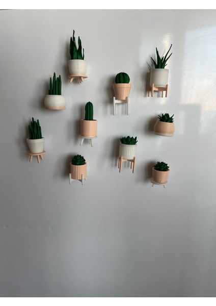 Dekoratif Mini Saksı Magnet Seti 10’lu modelleri