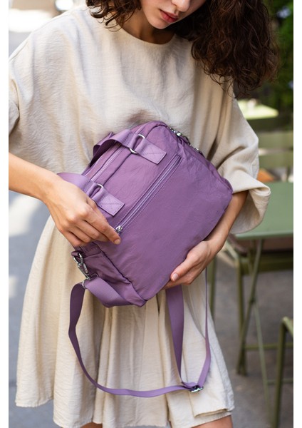 Çok Cepli Kadın Omuz Çantası Orta Boy Günlük HV4018 Açık Mor indirimleri