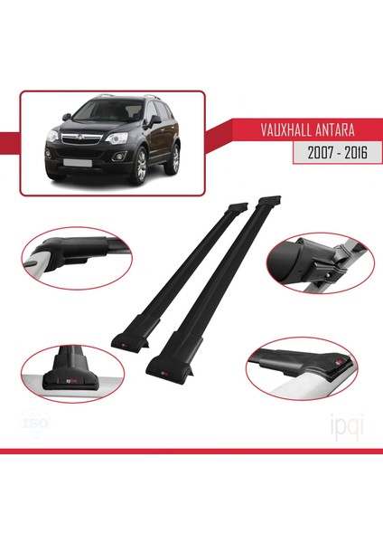 Vauxhall Antara 2007-2016 Arası ile Uyumlu Fly Model Ara Atkı Tavan Barı Siyah 2 Adet fırsatları