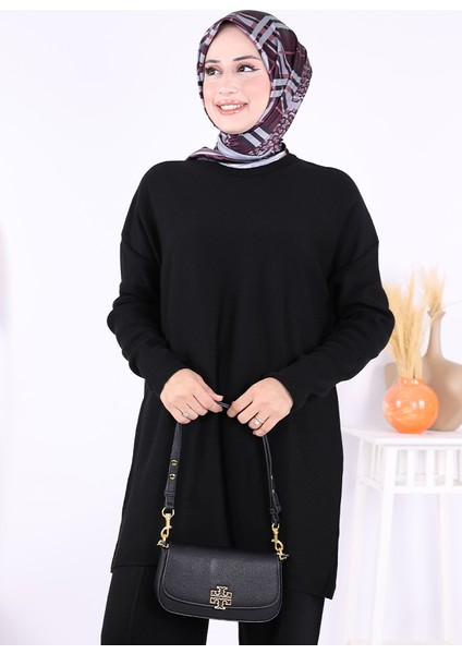 Triko Tunik Pantolon Takım 17035 Siyah fırsatları