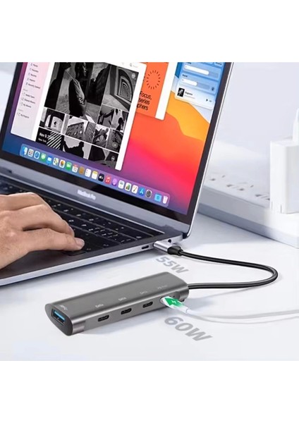 Type C To USB 3.0 Pd Çoklayıcı 60W Şarj Adaptörü Usb-C Çoklayıcı Çevirici - CZ80