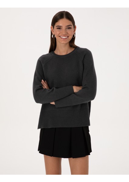 Kadın Antrasit Comfort Fit Yün Karışımlı Kazak 50316659-VR006 modelleri