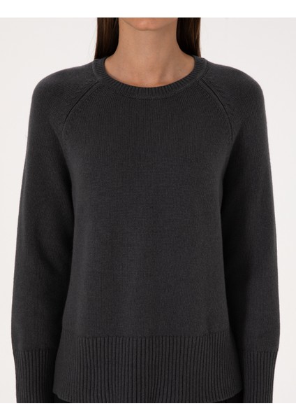 Kadın Antrasit Comfort Fit Yün Karışımlı Kazak 50316659-VR006