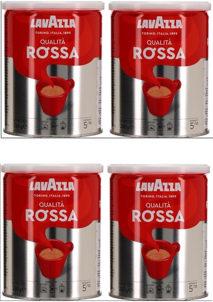 Qualita Rossa Filtre Kahve - Teneke Kutu - 250GR x 4'lü