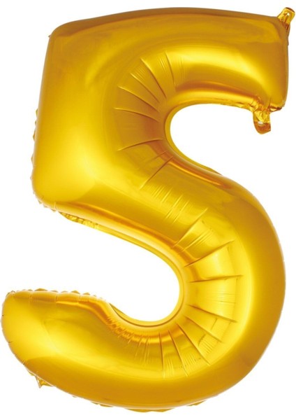76 cm Altın Renk Balon 5 Rakam 34 Inc Parti Malzemesi