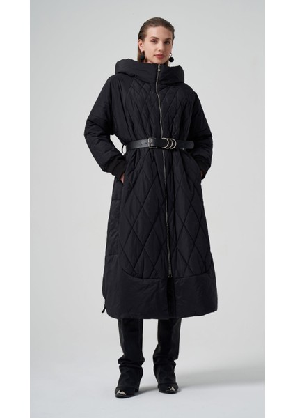 Kapitone Uzun Şişme Mont