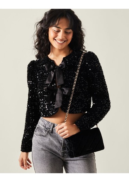 Kadife Çapraz Çanta Siyah