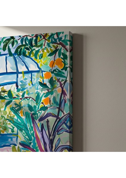 Bahçedeki Portakal Ağacı ve Kedi Soyut Boyama Tablosu indirimleri