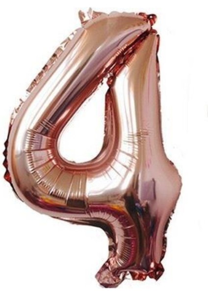 1 Metre Rose Gold Renk Balon 4 Rakam 40 Inc Parti Malzemesi