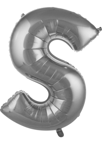 36 cm Gümüş Renk Balon S Harfi 16 Inc Parti Malzemesi