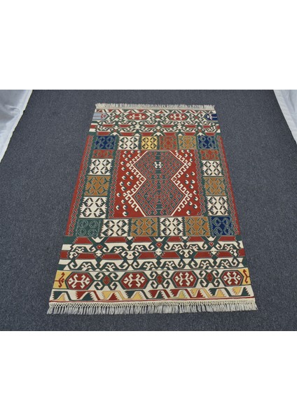 El Dokuma Benzersiz Yağcıbedir Yörük Yün Kilim 6410 indirimleri