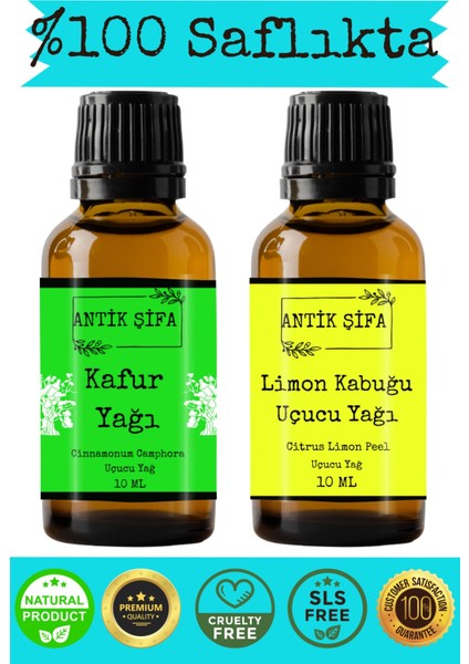 Saf Kafur Yağı ve Limon Uçucu Yağı - (10ML + 10ML)