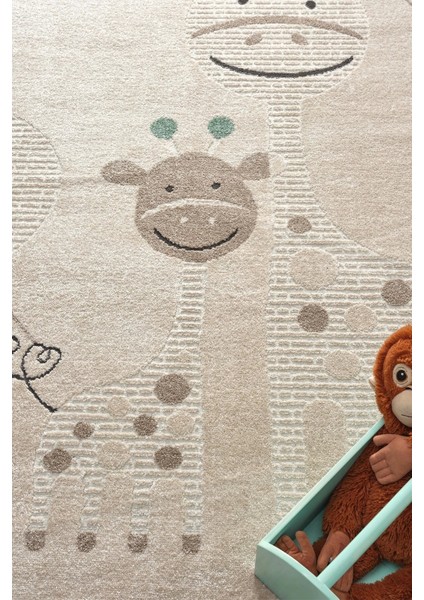 Yumuşak Dokuma Halı Zürafa Figürlü Leke Tutmaz Bebek Odası Çocuk Odası Genç Odası Halısı Zürafa modelleri