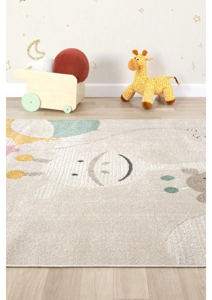 Yumuşak Dokuma Halı Zürafa Figürlü Leke Tutmaz Bebek Odası Çocuk Odası Genç Odası Halısı Zürafa