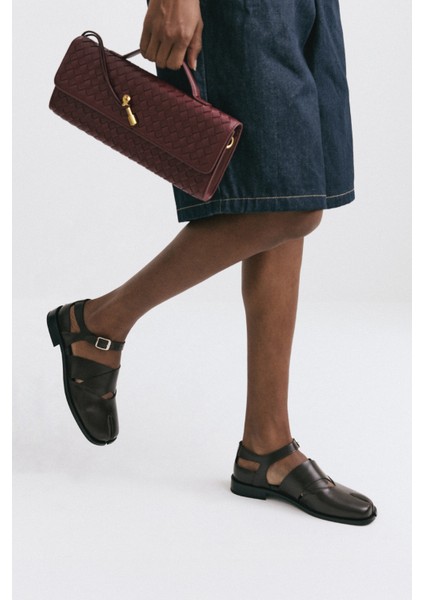 Loafer 2507 - Parmak Arası Çapraz Acı Kahve Kadın Loafer