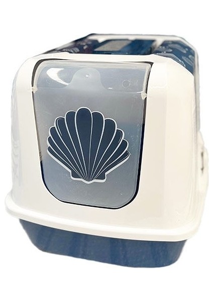 Trendy Midye Desenli Kapalı Kedi Tuvaleti