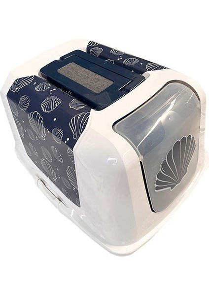 Trendy Midye Desenli Kapalı Kedi Tuvaleti fiyatları