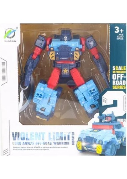 Arazi Aracına Dönüşen Mavi Robot