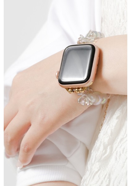 Apple Watch 10/11/9/8/7/6/5/4/3/SE/ULTRA/HK/PRO/MAX 49MM 46MM 45MM 44MM 42MM Kordon Boncuk Kalp Fiyonk fiyatları