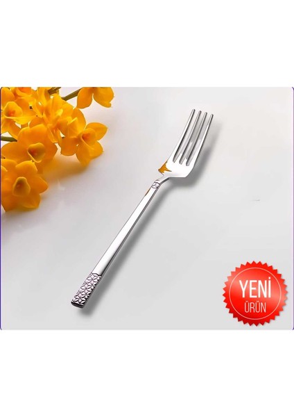 12'li Çelik Yıldız Tatlı Çatal Takımı, Şık ve Dayanıklı Mutfak Aksesuarı
