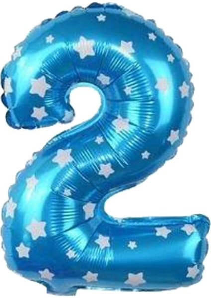 2 Rakam Mavi Renk 16 Inc 40 cm Balon Parti Malzemesi