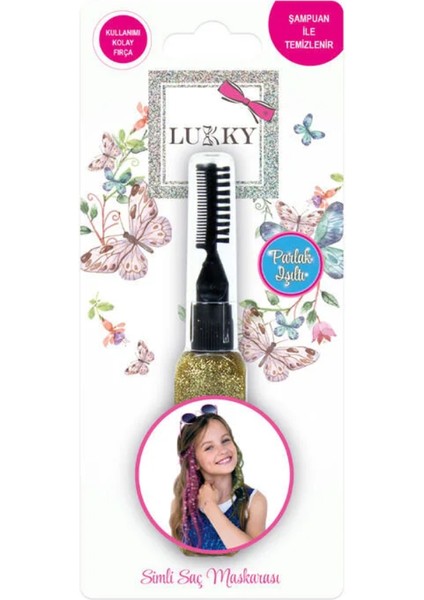 Lukky Saç Maskarası Simli Altın