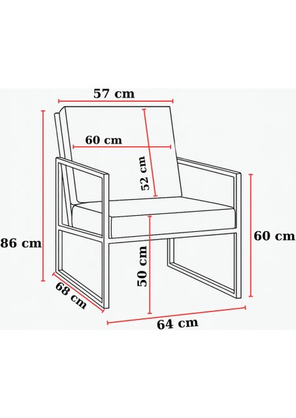 - Iskandinav Tekli Koltuk Modern Berjer - Deri Kumaş - Metal Iskelet - Krem fiyatları