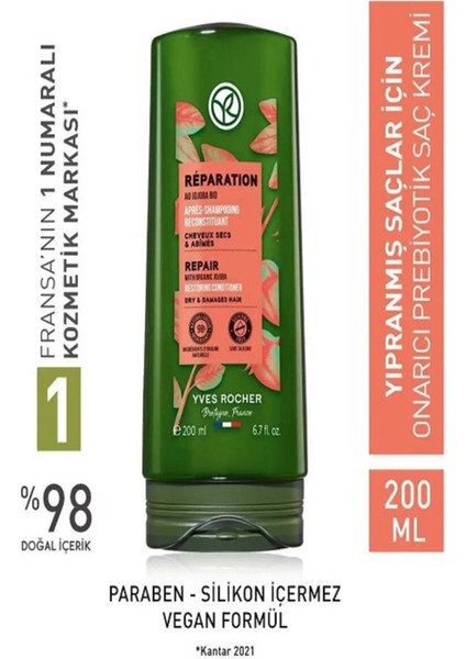 Onarıcı Prebiyotik Saç Kremi - Yıpranmış Saçlar 200 ml