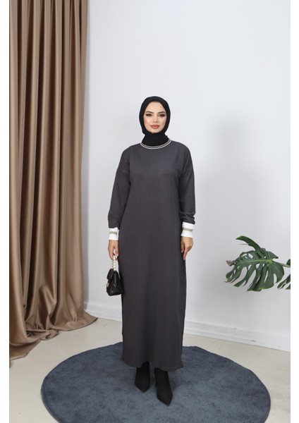 Sim Detaylı Merserize Elbise