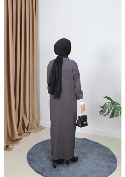 Sim Detaylı Merserize Elbise