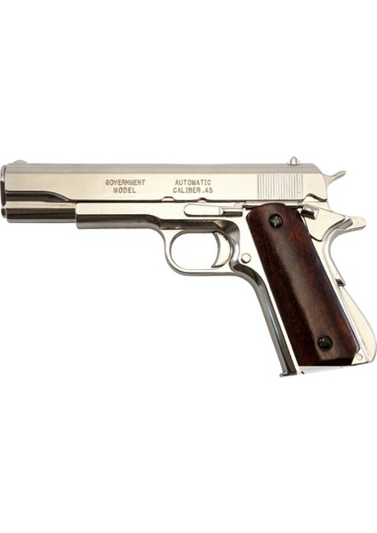 Colt M1911A1 Parlak Gümüş Metal Koleksiyonluk Replika Dekoratif Obje - Amerika 1911 fiyatları