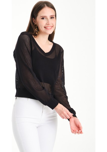 Uzun Kol V Yaka File Bluz