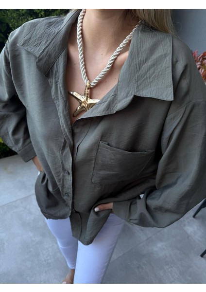 Cepli Oversize Ayrobin Gömlek