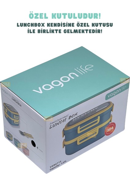 Bento 1650ML Lunchbox Yeni Koleksiyon 2 Katlı 3 Bölmeli Paslanmaz Çelik Sefer Tası Yemek Kutusu fırsatları