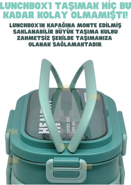 Bento 1650ML Lunchbox Yeni Koleksiyon 2 Katlı 3 Bölmeli Paslanmaz Çelik Sefer Tası Yemek Kutusu indirimleri