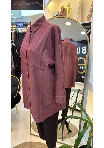 Ince Denim Gömlek - 7163 Bordo fırsatları