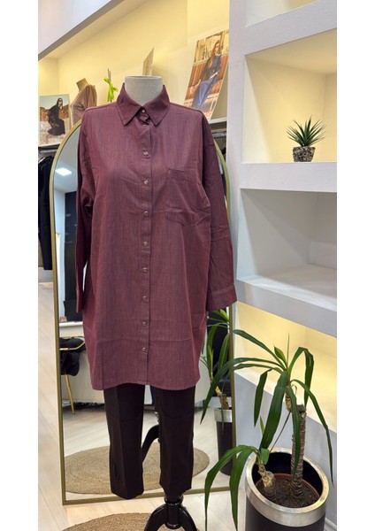 Ince Denim Gömlek - 7163 Bordo indirimleri