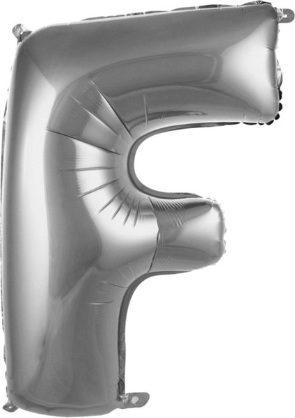 1 Metre Gümüş Renk Balon F Harfi 40 Inc Parti Malzemesi