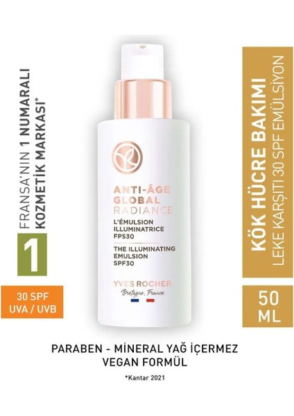 Leke Karşıtı 30 Spf Emülsiyon Krem - Anti-Age Global 50 ml