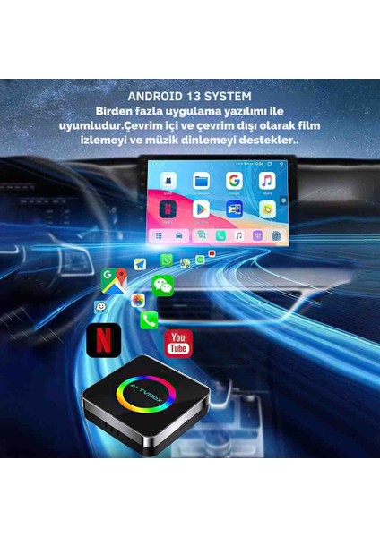 Kablosuz Carplay Aı Box 2025 – iPhone & Android Auto Uyumlu, Netflix, Youtube indirimleri
