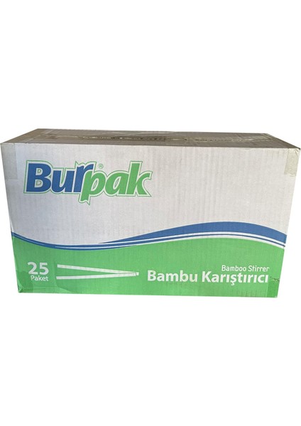Tahta Ahşap Bambu Çay Kahve Karıştırıcı Çubuk Kaşık - 11 Cm. - 400 Adetlik 25 Paket