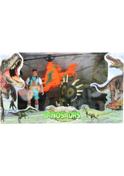 Dinozor Avcısı tiriceratops Oyun Seti modelleri