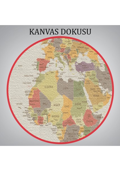 Dünya Haritası Dekoratif Kanvas Tablo 1073