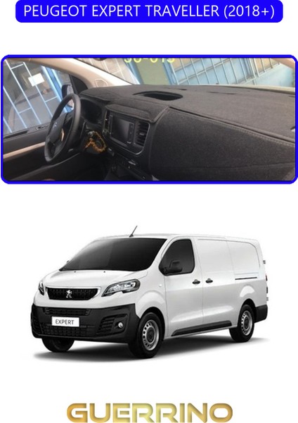 Peugeot Expert Traveller 2018+TORPİDO Koruma Halısı Mavi Kenar
