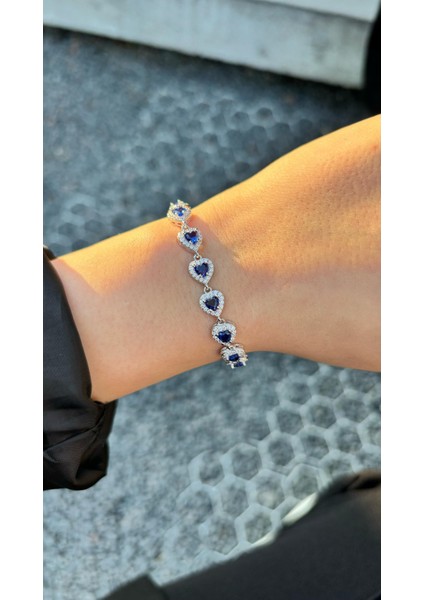 Zirkon Taş Kalpli 925 Ayar Gümüş